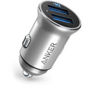 Image of Anker PowerDrive Mini 2 Port Alloy Metal Car Charger, Silver